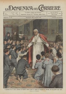 Pave Pius X modtager hundredvis af børn, der blev forældreløse efter jordskælvet i Messina?